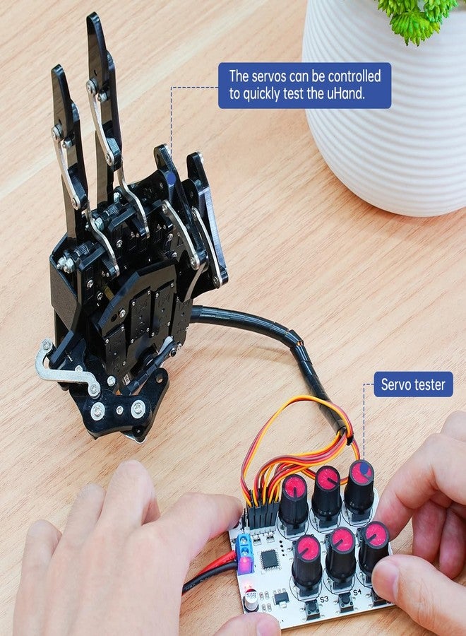 HIWONDER يد روبوتية من HIWONDER بخمسة أصابع تدعم التطوير الثانوي، حركة مستقلة، روبوت بيونيك، ذراع ميكانيكية، يد روبوتية يمكنك صنعها بنفسك (اليد اليمنى) - Image 3